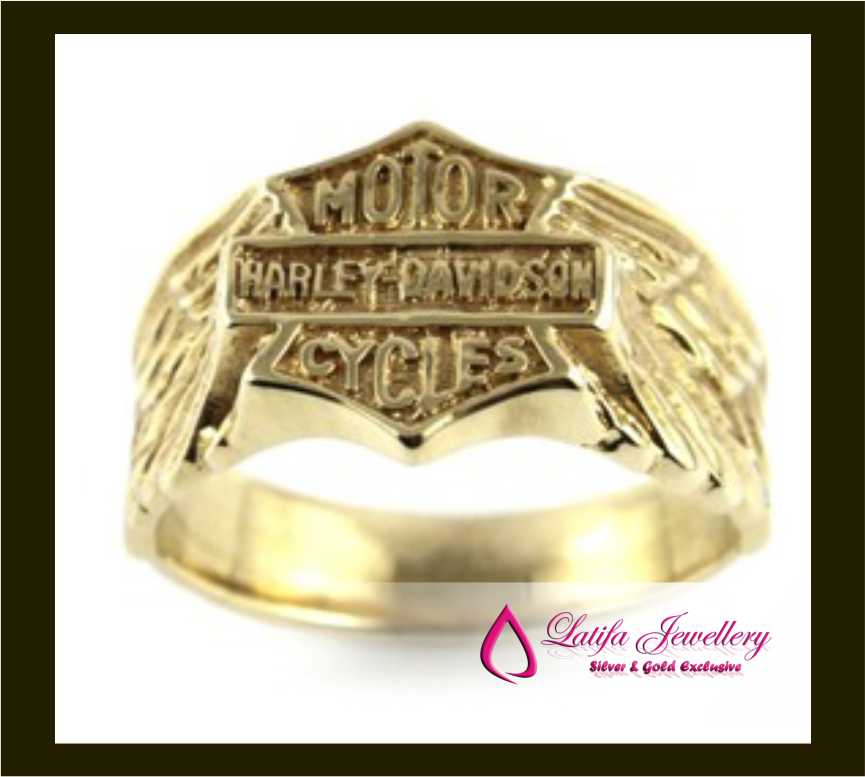jual cincin Harly Davidson pria cowok emas asli platina